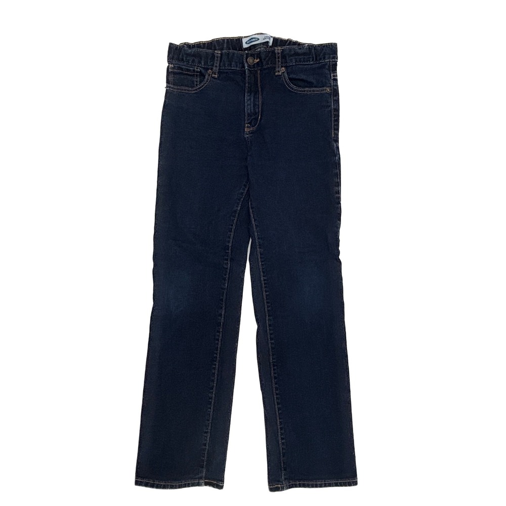 Old Navy Straight Jeans Boys 14 Husky Dark Wash Built-In Flex Denim